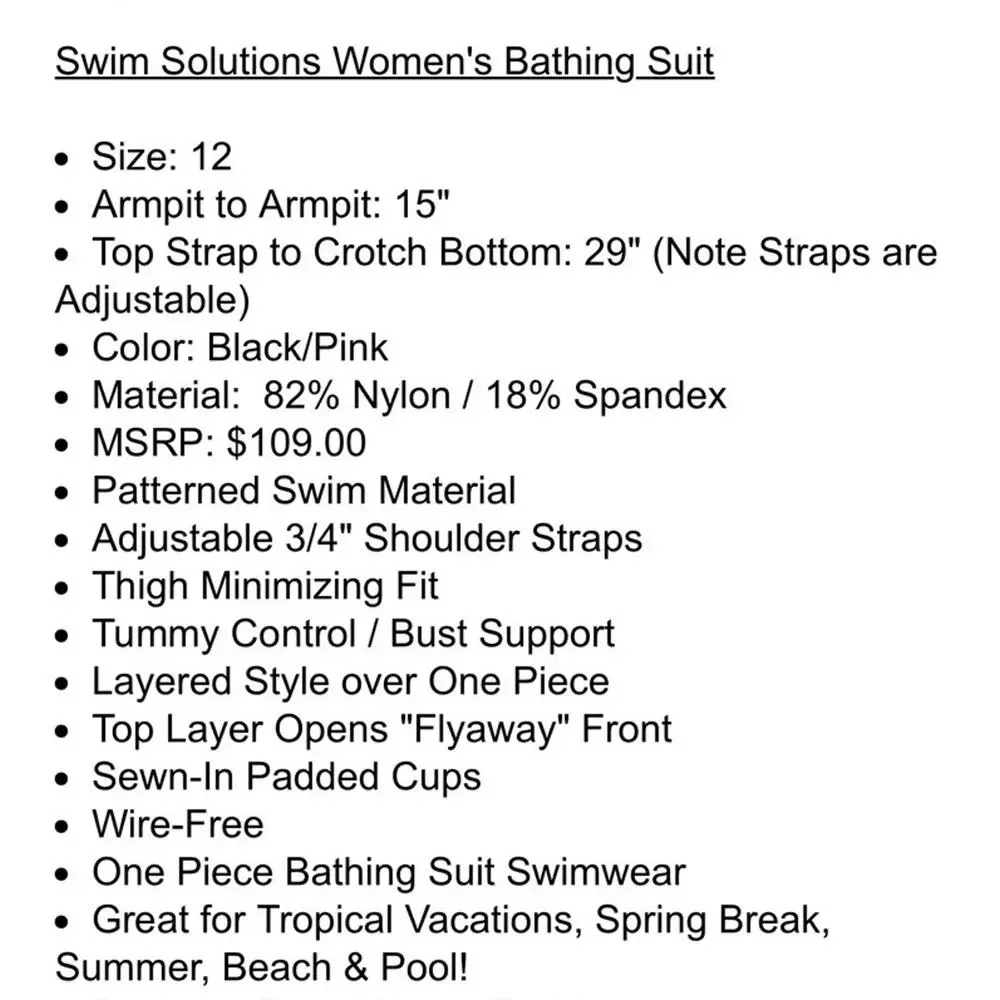 Swim Solutions PICK ME Flyaway Tummy-Control Swimdress, US 8 - Picture 9 of 15